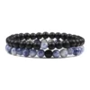 H100c2e88b2894c27a0f486ce1c2deae0M.webp Bracelet couple pierres naturelles 6mm blanc et bleu mat