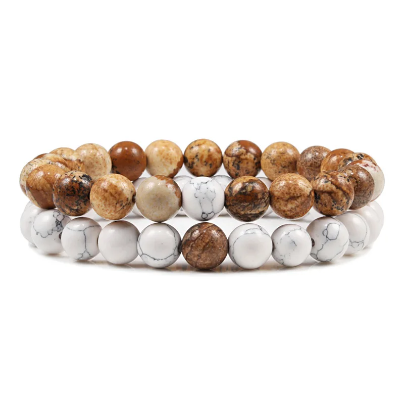 Bracelet en pierres naturelles pour couple 8mm