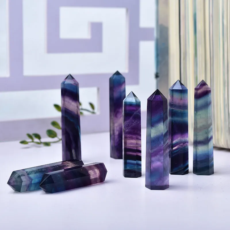 Obélisque en fluorite colorée pour la décoration et le bien-être - 50-60mm, 60-70mm, 70-80mm – Image 3