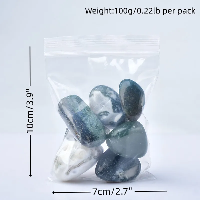 Pierres polies en agate mousse naturelle - 100g (20-40mm) – Image 5