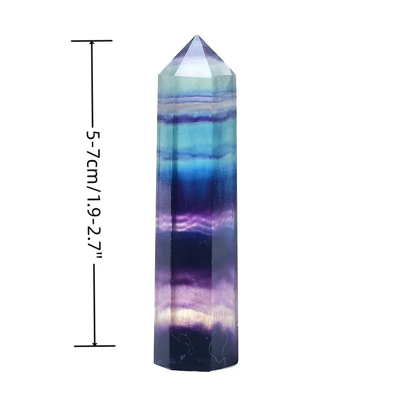 Obélisque en fluorite colorée pour la décoration et le bien-être - 50-60mm, 60-70mm, 70-80mm – Image 5