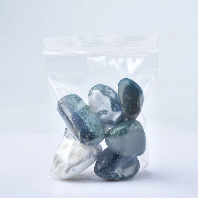 Pierres polies en agate mousse naturelle - 100g (20-40mm) – Image 4