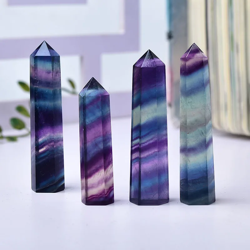 Obélisque en fluorite colorée pour la décoration et le bien-être - 50-60mm, 60-70mm, 70-80mm – Image 4