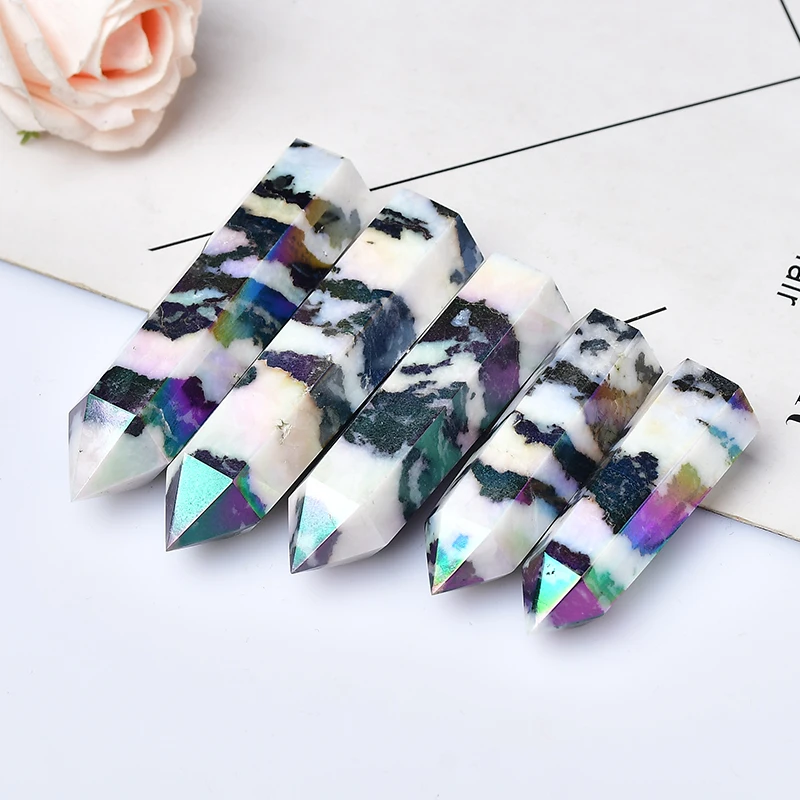 Obélisque en Quartz Zebra Noir et Blanc pour Décoration Intérieure 60-70mm, 70-80mm, 50-60mm – Image 4